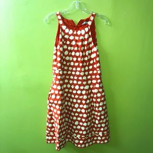 Eliza J orange and white polka Dress